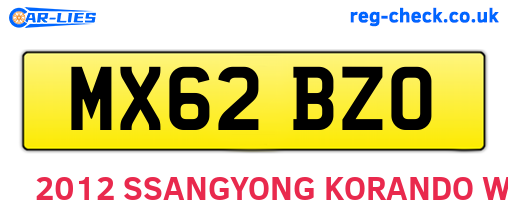 MX62BZO are the vehicle registration plates.