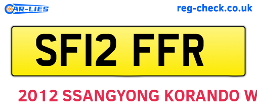 SF12FFR are the vehicle registration plates.