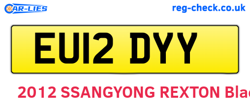 EU12DYY are the vehicle registration plates.