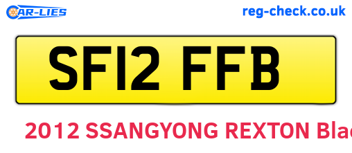 SF12FFB are the vehicle registration plates.
