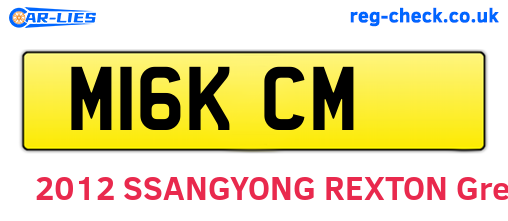 M16KCM are the vehicle registration plates.