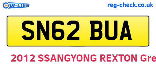 SN62BUA are the vehicle registration plates.