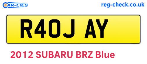 R40JAY are the vehicle registration plates.