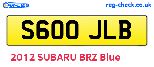 S600JLB are the vehicle registration plates.
