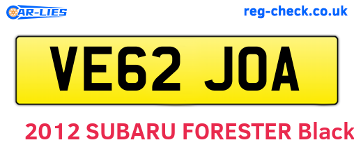 VE62JOA are the vehicle registration plates.