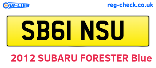 SB61NSU are the vehicle registration plates.