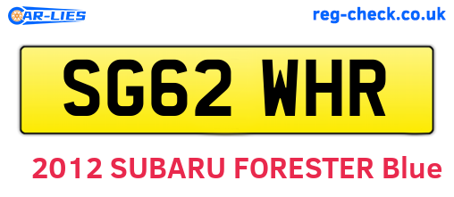 SG62WHR are the vehicle registration plates.