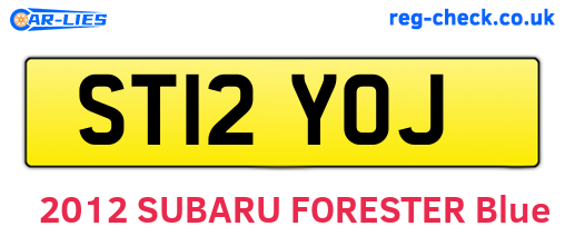 ST12YOJ are the vehicle registration plates.