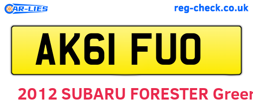AK61FUO are the vehicle registration plates.