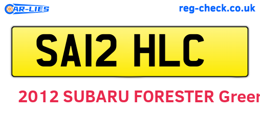 SA12HLC are the vehicle registration plates.