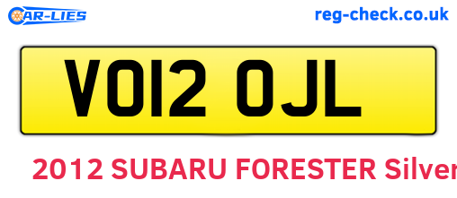 VO12OJL are the vehicle registration plates.
