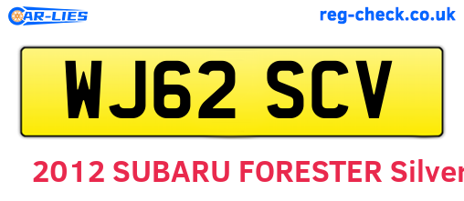 WJ62SCV are the vehicle registration plates.
