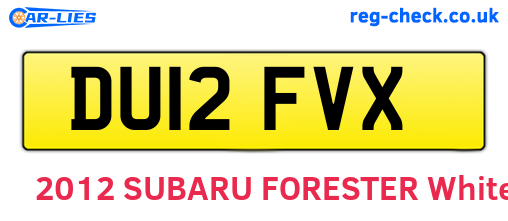 DU12FVX are the vehicle registration plates.