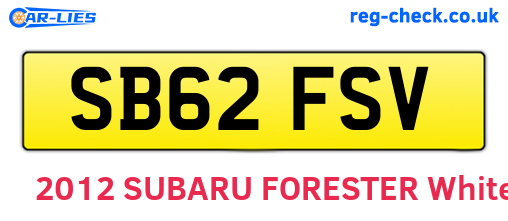 SB62FSV are the vehicle registration plates.