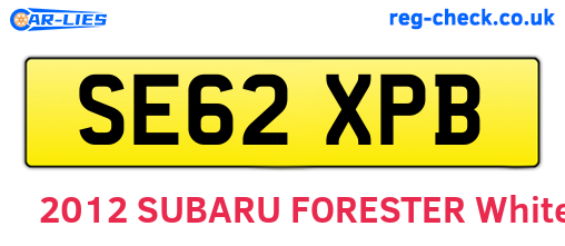 SE62XPB are the vehicle registration plates.