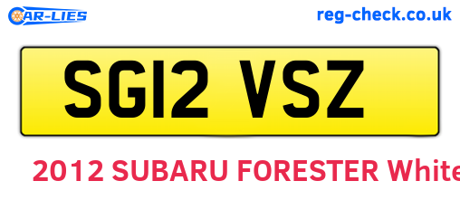 SG12VSZ are the vehicle registration plates.