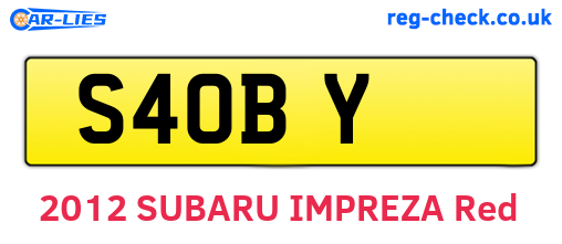 S4OBY are the vehicle registration plates.