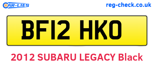 BF12HKO are the vehicle registration plates.