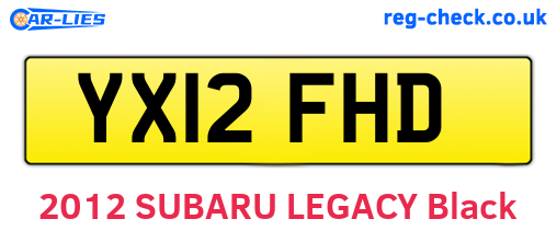YX12FHD are the vehicle registration plates.
