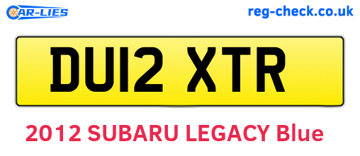 DU12XTR are the vehicle registration plates.