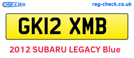 GK12XMB are the vehicle registration plates.