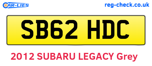 SB62HDC are the vehicle registration plates.