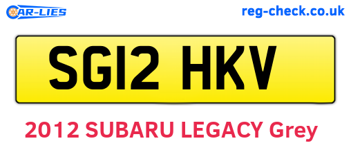 SG12HKV are the vehicle registration plates.