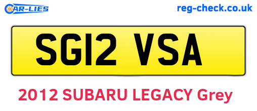 SG12VSA are the vehicle registration plates.