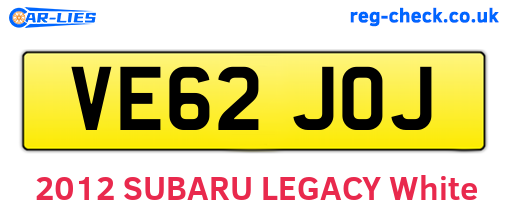 VE62JOJ are the vehicle registration plates.