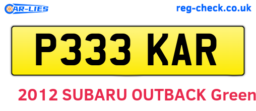 P333KAR are the vehicle registration plates.