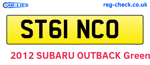 ST61NCO are the vehicle registration plates.