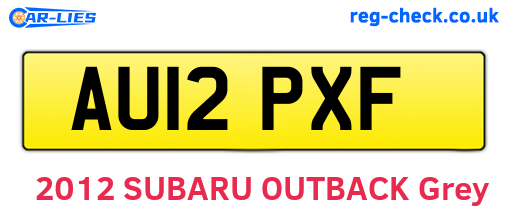 AU12PXF are the vehicle registration plates.