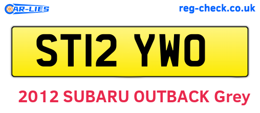 ST12YWO are the vehicle registration plates.