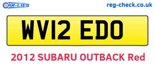WV12EDO are the vehicle registration plates.
