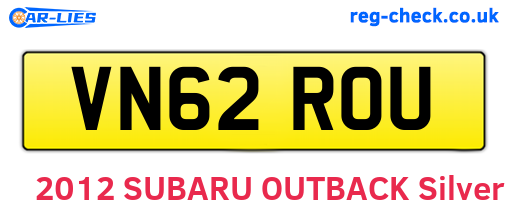 VN62ROU are the vehicle registration plates.