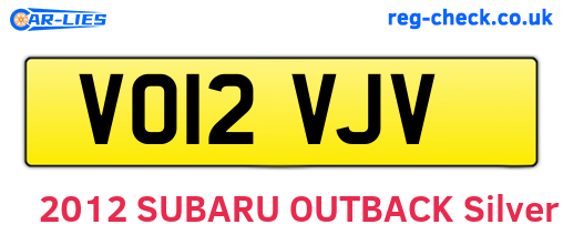 VO12VJV are the vehicle registration plates.
