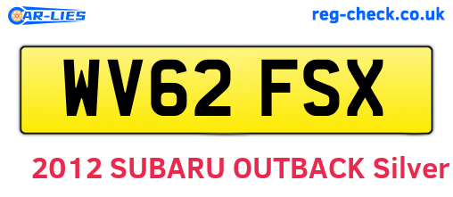 WV62FSX are the vehicle registration plates.