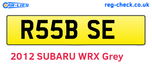 R55BSE are the vehicle registration plates.