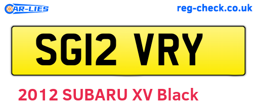 SG12VRY are the vehicle registration plates.