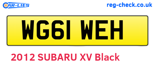 WG61WEH are the vehicle registration plates.