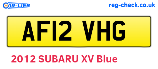 AF12VHG are the vehicle registration plates.