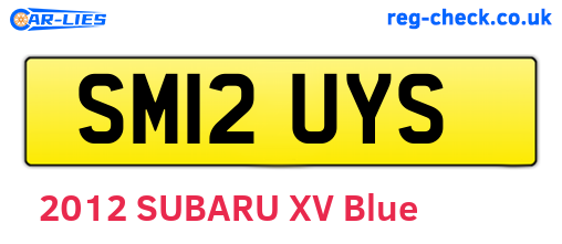 SM12UYS are the vehicle registration plates.