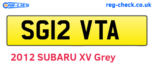 SG12VTA are the vehicle registration plates.