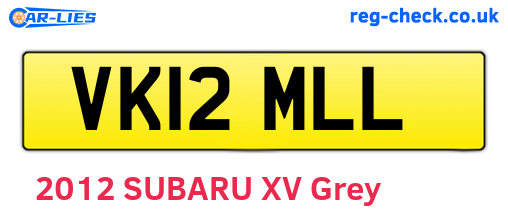 VK12MLL are the vehicle registration plates.