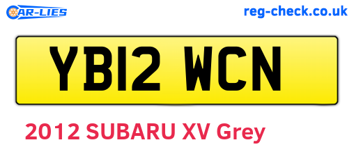 YB12WCN are the vehicle registration plates.