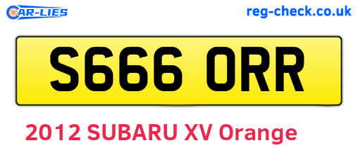 S666ORR are the vehicle registration plates.