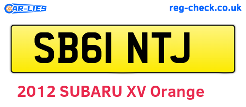 SB61NTJ are the vehicle registration plates.