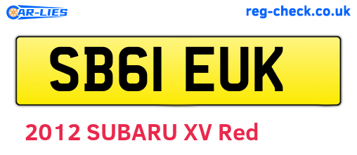 SB61EUK are the vehicle registration plates.