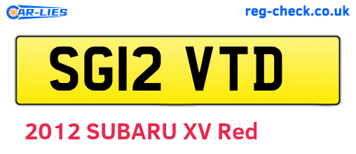 SG12VTD are the vehicle registration plates.