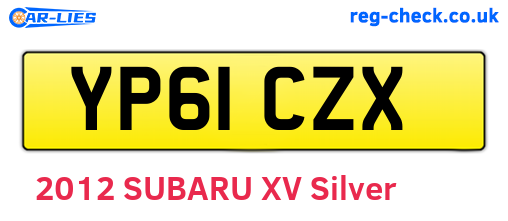 YP61CZX are the vehicle registration plates.